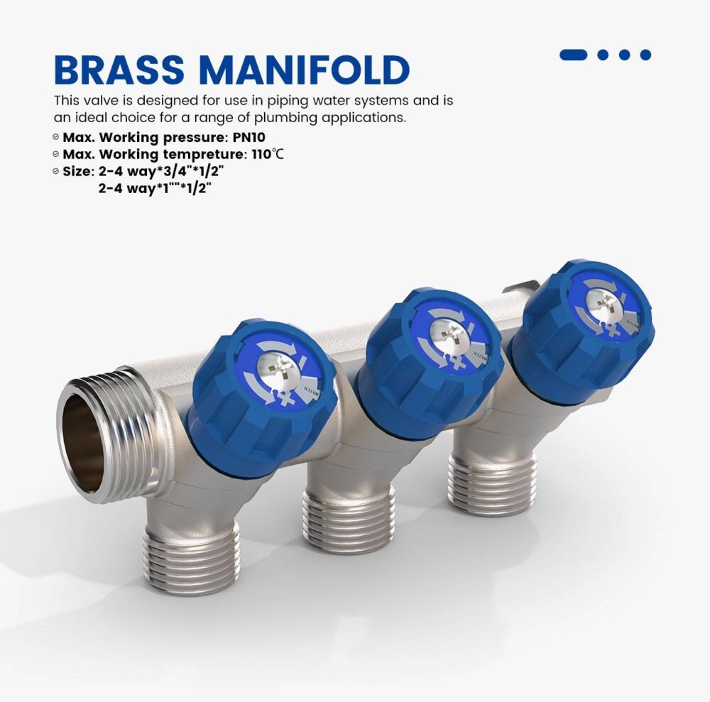 Brass Manifold with Male Thread Ends