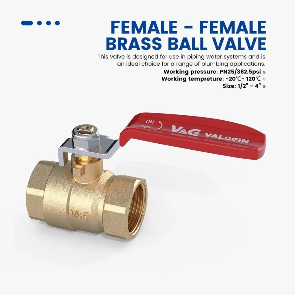 V&G Valogin Female-Female Brass Ball Valve