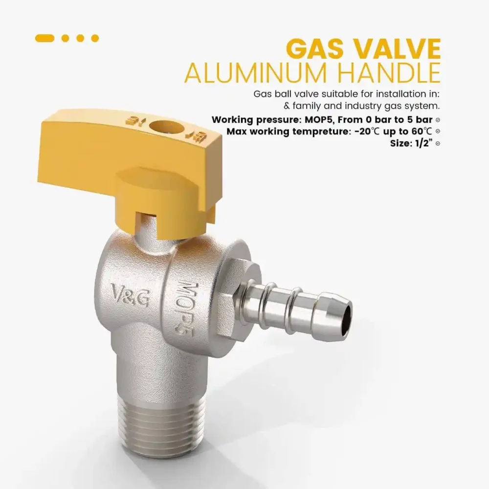 Ball Valve single Nozzle V&G MOP5 Gas Valve with Aluminum Handle