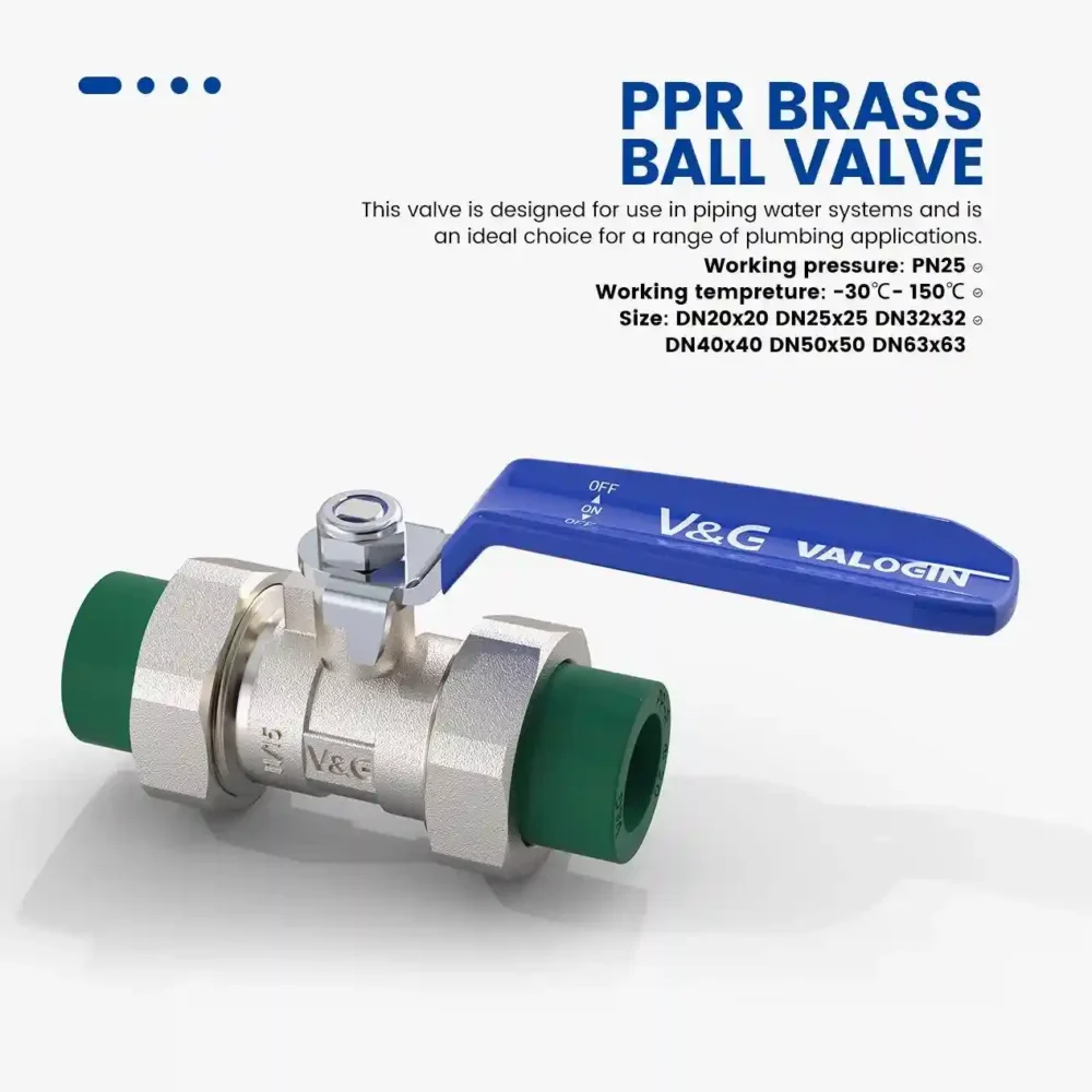 PPR Brass Ball Valve with Blue Handle