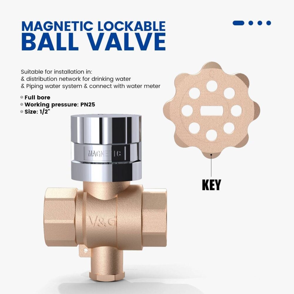 Magnetic Lockable Ball Valve with Thermometer Connector
