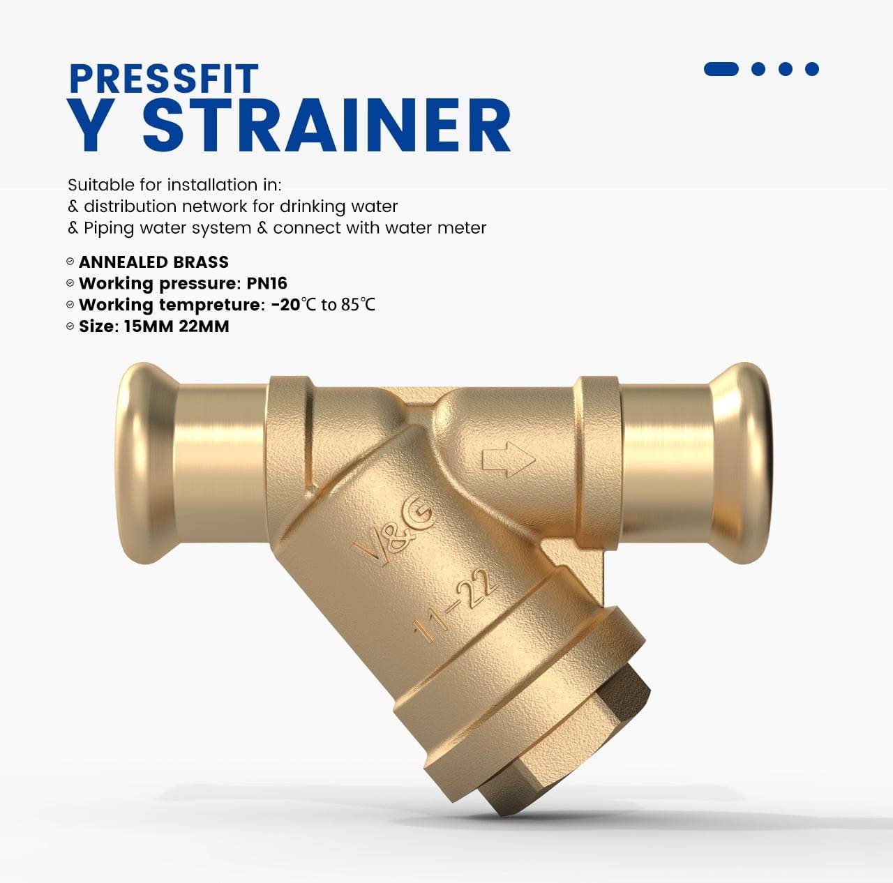 Press-fit Y strainer