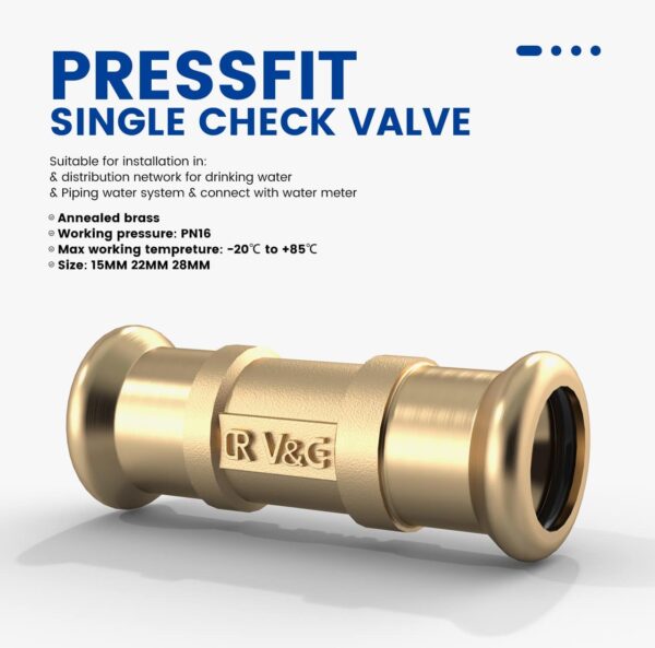 Press-fit single check valve