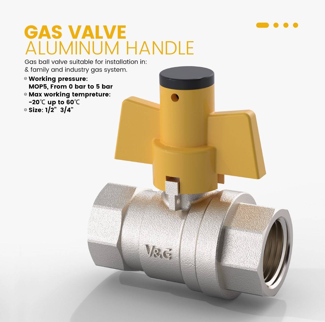Gas valve Aluminium Handle