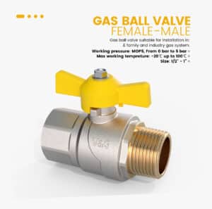 DVGW GAS BALL VALVE, FULL FLOW, FEMALE-MALE