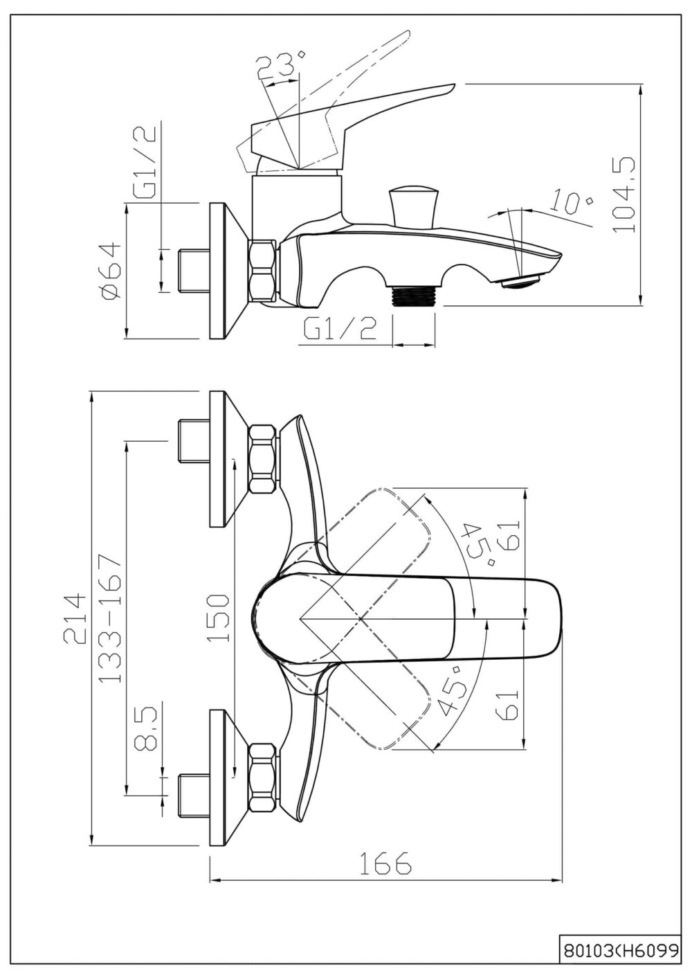 STELLA series Single-lever Bathtub Mixer Chrome - V&G Valogin