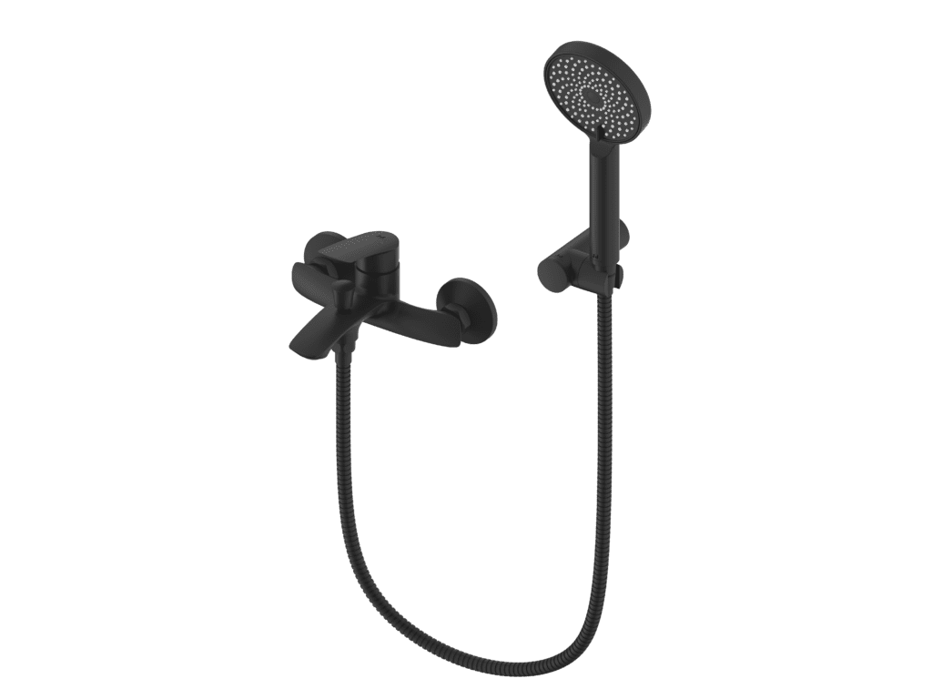 STELLA series Single-lever Shower/bath  with hand shower and holder matt black